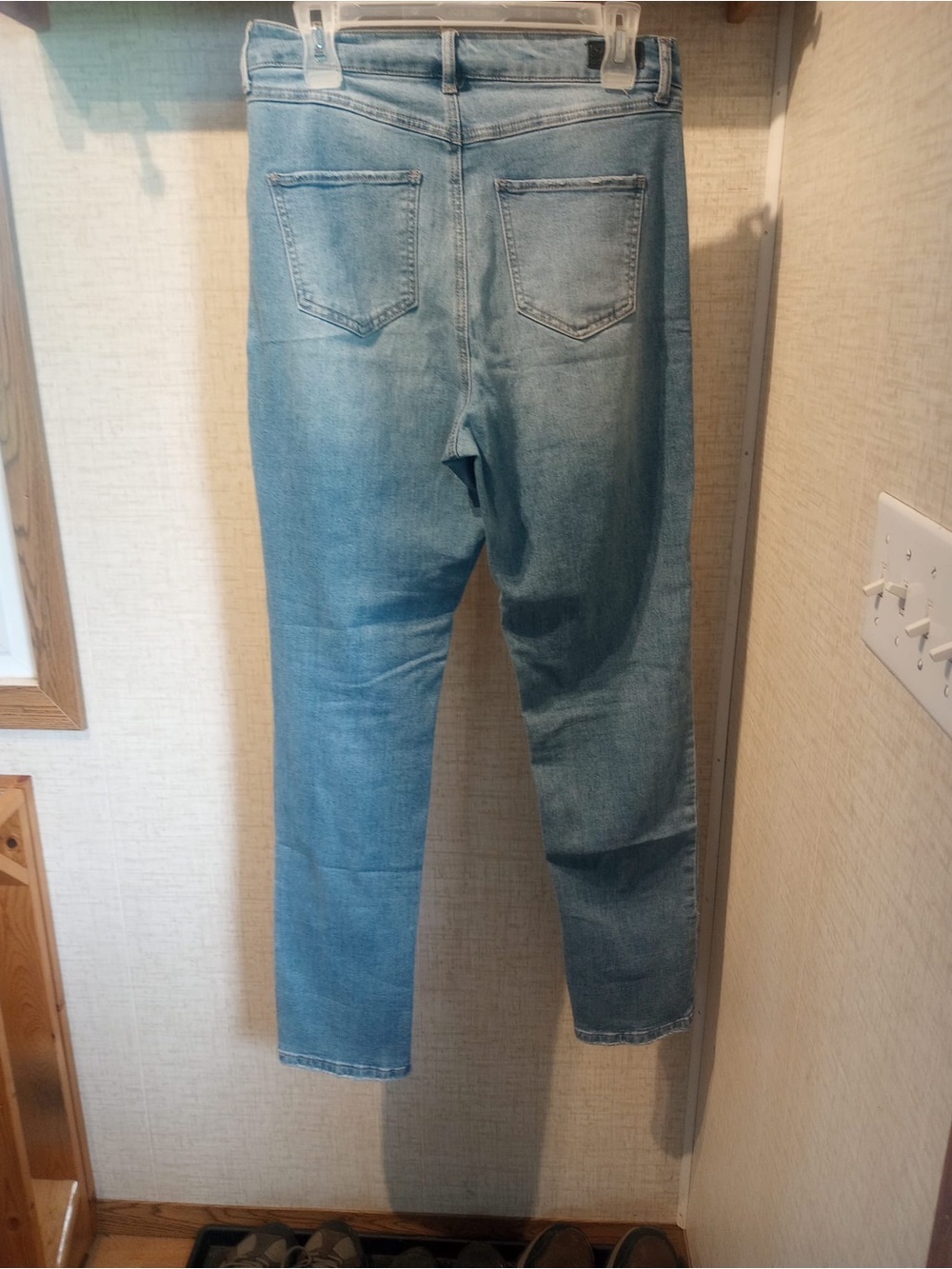High-Rise Light Blue Distressed Women's Jeans - Picture 4 of 13